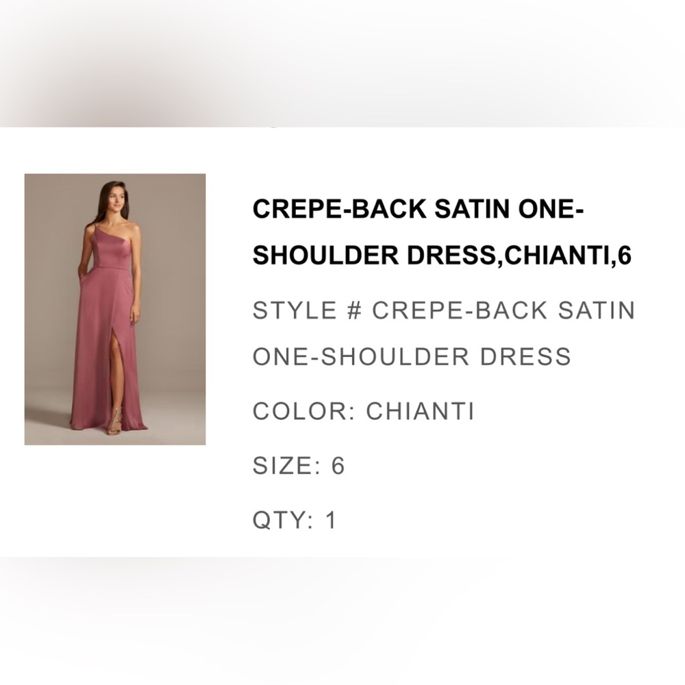 Brides Maid dress. Chianti from David’s bridal.